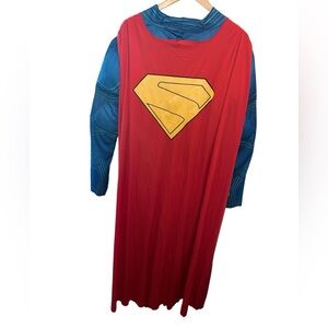 DC Comics Superman™ Costume Onesie Adult XL Padded Jumpsuit Cape Halloween